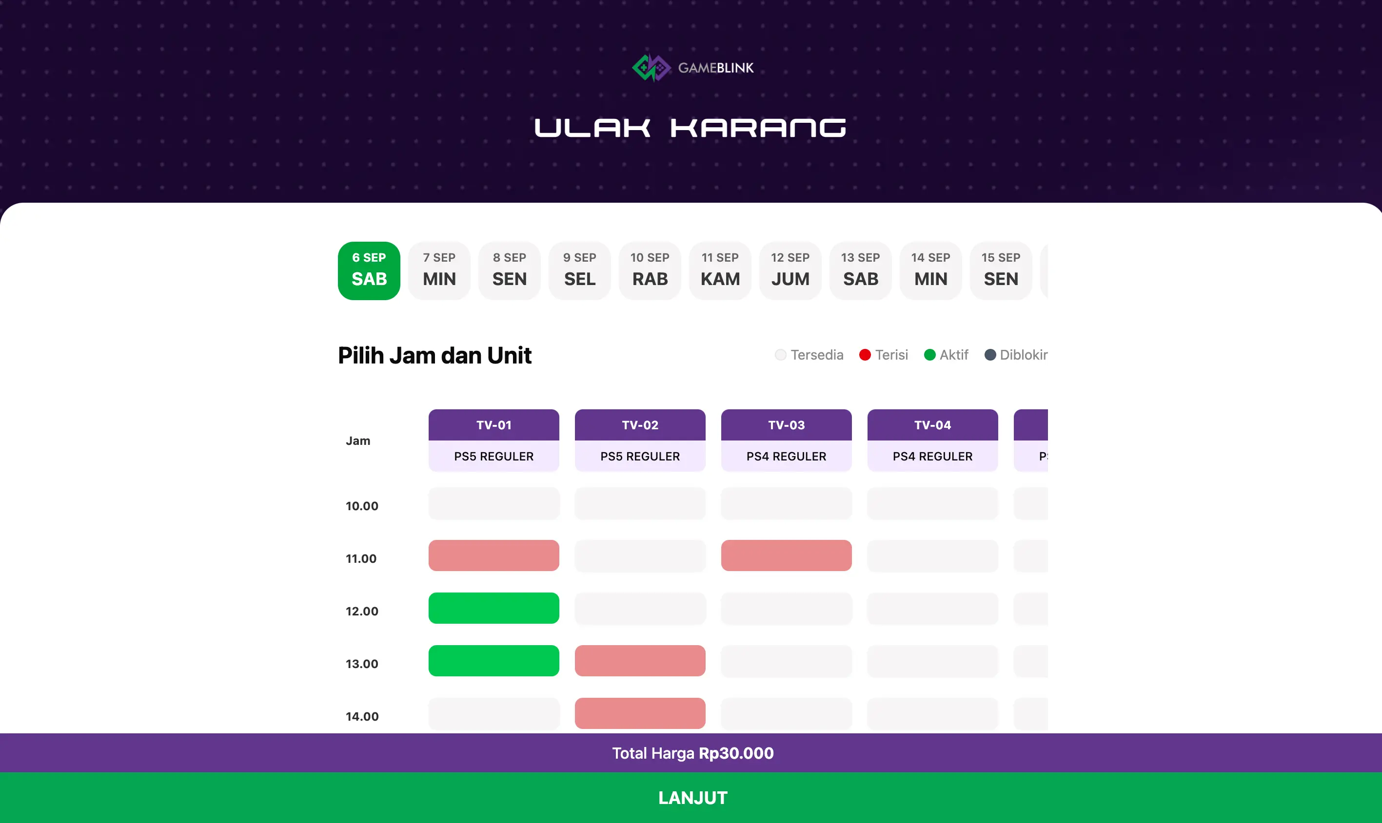 Gameblink - Booking System